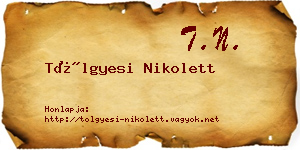 Tölgyesi Nikolett névjegykártya