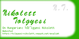 nikolett tolgyesi business card